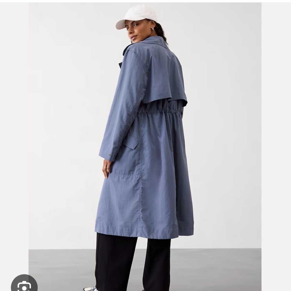 Athleta Slate Blue Trench Coat